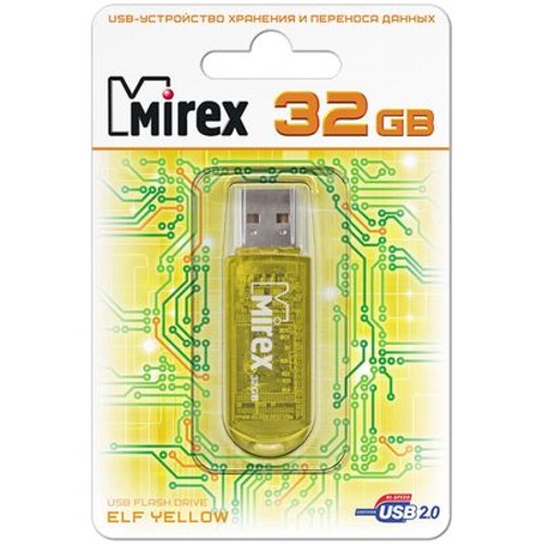 USB карта памяти 32ГБ Mirex Elf Yellow (13600-FMUYEL32)