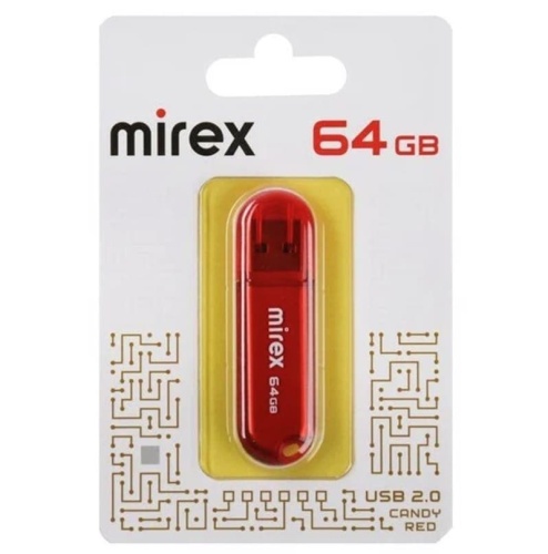 USB карта памяти 64ГБ Mirex Candy Red (13600-FMUCAR64)