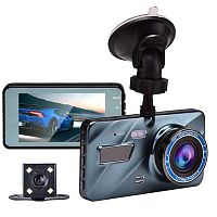 Автомобильный видеорегистратор A-10 HD + 2 камеры (черный)