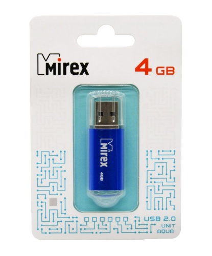 USB карта памяти 4ГБ Mirex Unit Aqua (13600-FMUAQU04)