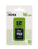 Micro SDHC карта памяти 16ГБ Mirex Class 10 с адаптером (13613-AD10SD16)