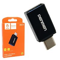 Переходник DENMEN DU10 USB - Type C (черный)