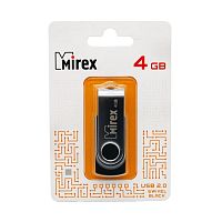 USB карта памяти 4ГБ Mirex Swivel Black (13600-FMURUS04)