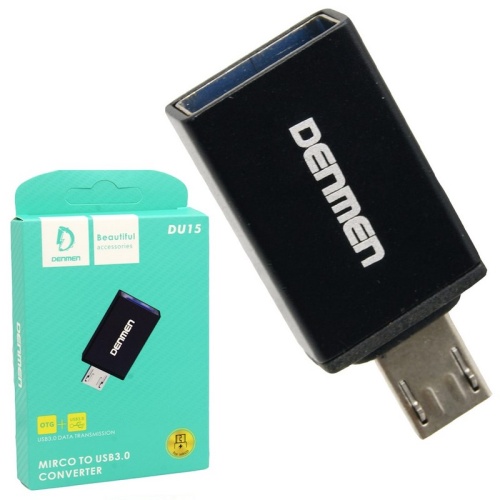 Переходник DENMEN DU15 USB - Micro (черный)