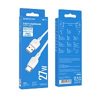 Кабель USB - TypeC BOROFONE BX93 27W (белый) 1м мятая упаковка
