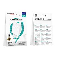 Сетевой адаптер питания BOROFONE BAS75A PD 30W + кабель Type-C - Lightning (белый)