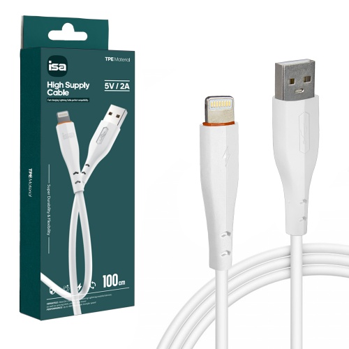 Кабель USB - Lightning IS X7 (белый) 1м