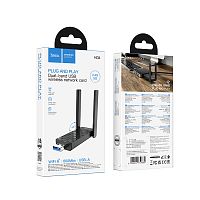 Wi-Fi адаптер с антенной HOCO HI34 WiFi6 USB (черный)