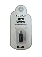 OTG переходник Deespi T01 Type-C на USB (черный)