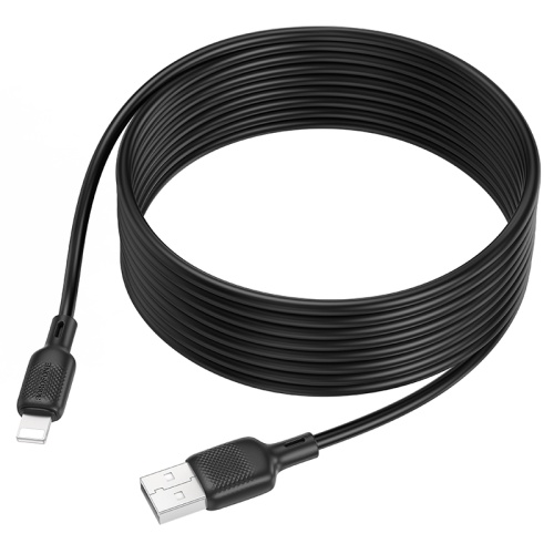 Кабель USB - Lightning BOROFONE BX113 Silicone (черный) 3м фото 2