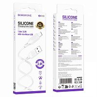 Кабель USB - Micro BOROFONE BX113 Silicone (белый) 1м