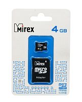 Micro SDHC карта памяти 4ГБ Mirex Class 4 с адаптером (13613-ADTMSD04)