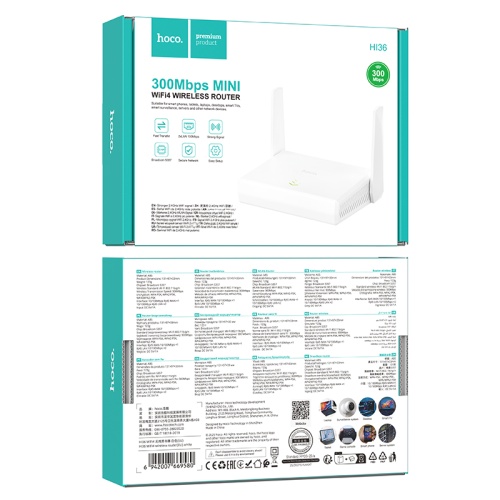 Wi-Fi роутер HOCO HI36 WiFi4 (белый)