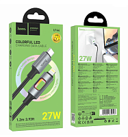 Кабель Lightning -TypeC HOCO U144 PD 27W (черный) 1м