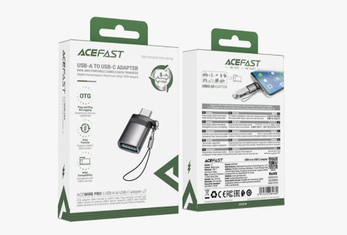 Переходник OTG ACEFAST J7 USB - Type C (серый)