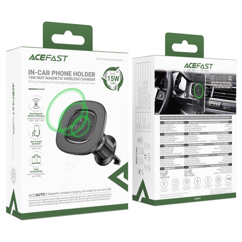 Автомобильный держатель для телефона ACEFAST D46 Wireless (черный) magnetic
