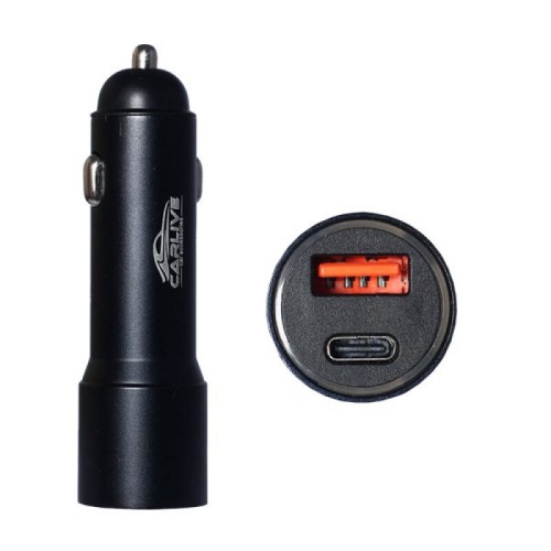 Автомобильный адаптер питания FAST WKN-202 QC 3.0+ PD 20W (черный) для русских авто без. упак.