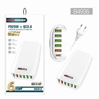 Сетевой адаптер питания Live Pover H5013 6 USB+PD20W+ QC 3.0 65W (черный)