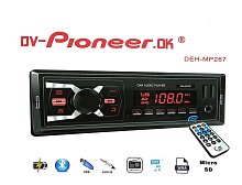 Автомагнитола DV-Pioneeir ok DEH-MP 267, bluetooth, пульт, 2usb, aux, fm