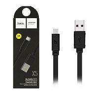 Кабель USB - TypeC HOCO X5 Bamboo (черный) 1м