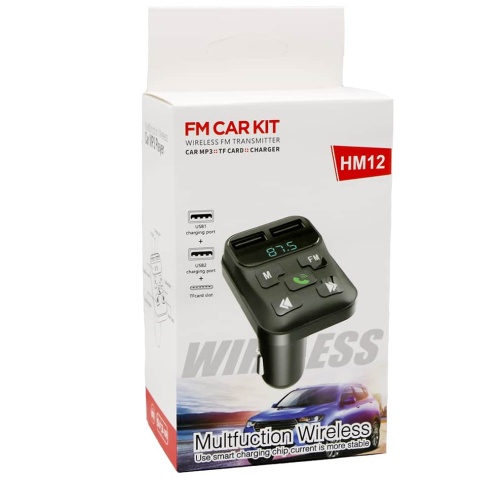 Автомобильный FM-трансмиттер HM12 Bluetooth (черный) 