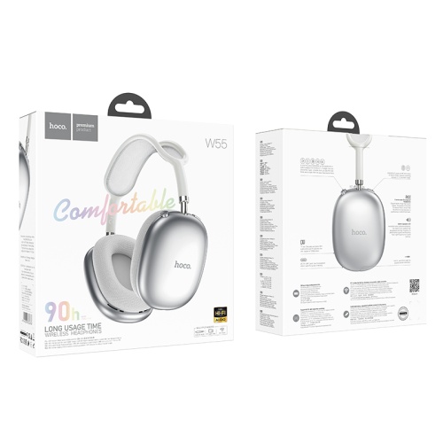 Полноразмерные Bluetooth наушники HOCO W55 (серебро)
