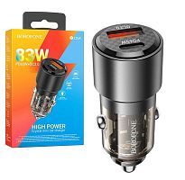 Автомобильный адаптер питания BOROFONE BZ20A PD 65W+QC 3.0 (черный)