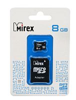 Micro SDHC карта памяти 8ГБ Mirex Class 4 с адаптером (13613-ADTMSD08)