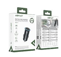 Автомобильный адаптер питания ACEFAST B16 USB C/USB A 95W (серый)