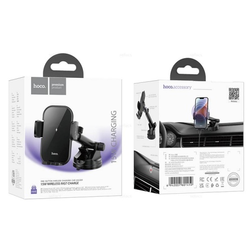 Автомобильный держатель для телефона HOCO HW5 автоматический,Wireless фото 4