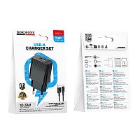 Сетевой адаптер питания BOROFONE BAS71A 2.1A + кабель Type-C (черный)