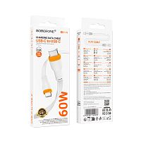 Кабель TypeC - TypeC BOROFONE BX118 60W (белый) 1м, мятая упаковка