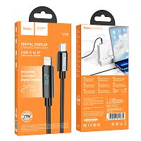 Кабель Lightning -TypeC HOCO U125 PD 27W display (черный) 1м