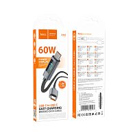 Кабель TypeC - TypeC HOCO X112 60W Display (черный) 1м