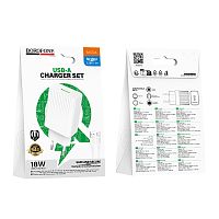 Сетевой адаптер питания BOROFONE BAS72A QC 3.0 + кабель Type-C (белый)