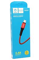 Кабель USB - Micro DENMEN D02V (красный) 1м