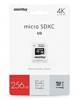 Micro SDXC карта памяти 256ГБ SmartBay PRO U3 R/W:90/70 MB/s class 10 (с адаптером)