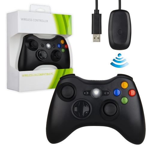 Геймпад для XBOX 360/PC/PS3 2.4Ghz беспроводной с адаптером (черный) фото 2