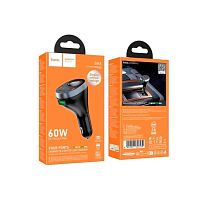 Автомобильный адаптер питания HOCO Z61A PD 60W 2C1A (черный)