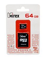 Micro SDXC карта памяти 64ГБ Mirex Class 10 с адаптером (13613-AD10SD64)