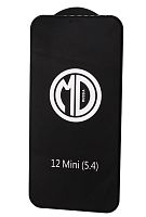 Защитное стекло утолщенное MD iPhone 12 Mini (черный) 