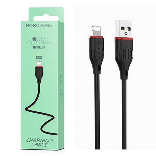 Кабель USB - Lightning BOROFONE BX17 (черный) 1м