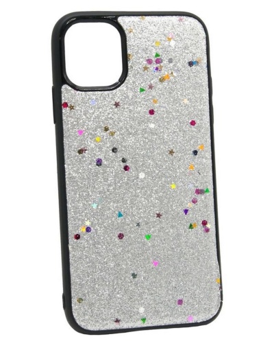 Чехол Case Rainbow на iPhone 11Pro (блестки и стразы-серебро) 3