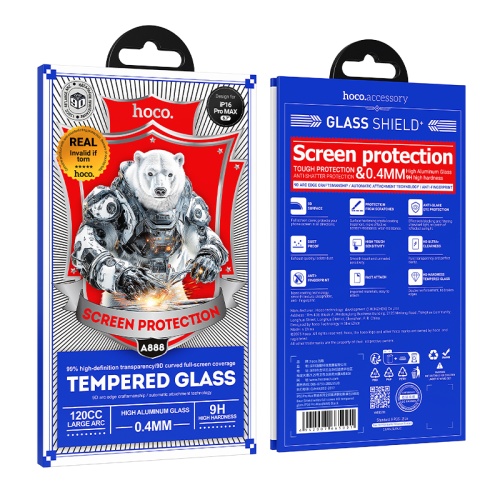 Защитное стекло HOCO HD A777 iPhone 16 Pro Max (черный)