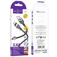 Кабель USB - Lightning HOCO X109 Silicone (черный) 2м мятая упаковка
