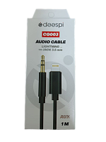 Аудио Адаптер Deespi CQ003 Lightning - 3.5mm AUX (черный)