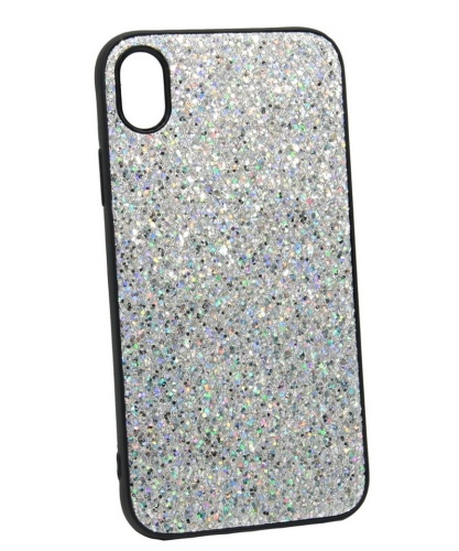 Чехол Case Rainbow на iPhone X/XS (блестки и стразы-серебро) 5