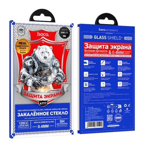 Защитное стекло HOCO HD A777 iPhone XR/11 (черный)