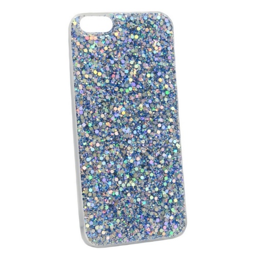Чехол Case Rainbow на iPhone 6 (блестки и стразы-синий) 7