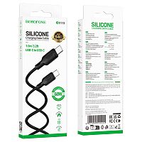 Кабель TypeC - TypeC BOROFONE BX113 60W Silicone (черный) 1м, мятая упаковка